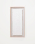 Cuadro abstracto Olvin de papel reciclado blanco con relieves hechos a mano 44 x 94 cm
