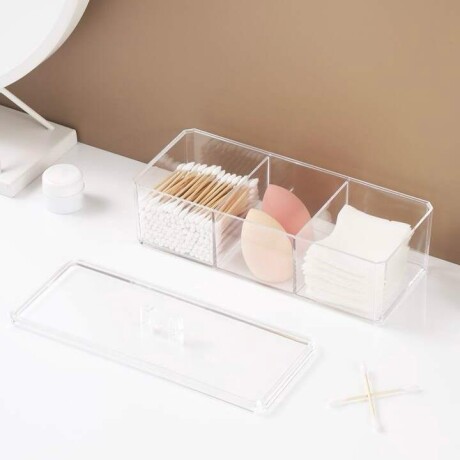 Organizador de Acrílico c/Tapa 3 Divisiones Maquillaje Organizador de Acrílico c/Tapa 3 Divisiones Maquillaje