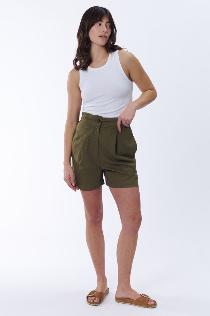 Bermuda con pretina - Verde Militar 