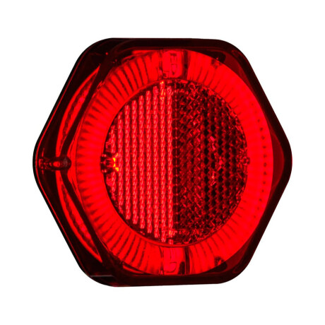 FAROL - HEXAGONAL S/BASE C/GUIA LUZ ROJO 12/24V - FAROL - HEXAGONAL S/BASE C/GUIA LUZ ROJO 12/24V -