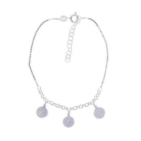Pulsera Religiosa De Plata 925 San Benito