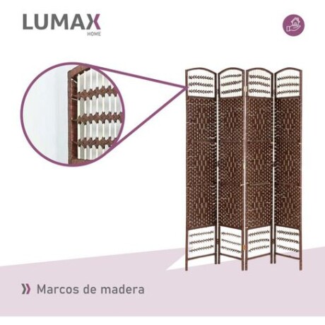 Biombo separador de rattan 1.8 mts Marrón