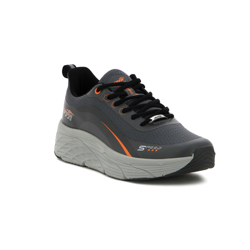 Avia Zapatillas Acordonadas Para Hombre INFINITE DK GREY/ ORANGE/ BLACK Gris Oscuro-Naranja