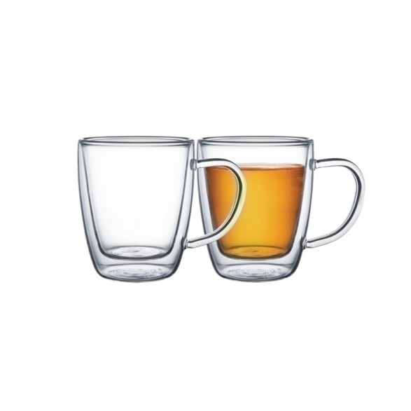 Juego 2 tazas, vidrio doble para té TF6612