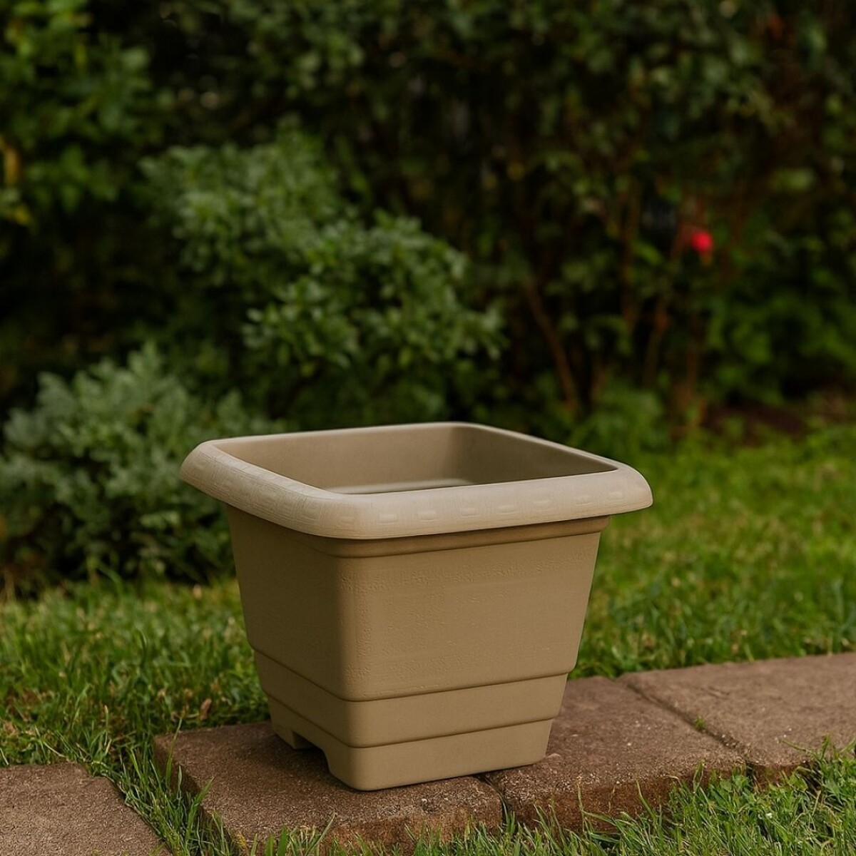Maceta cuadrada 2,1 litros beige Ref 0812 - ARENA 