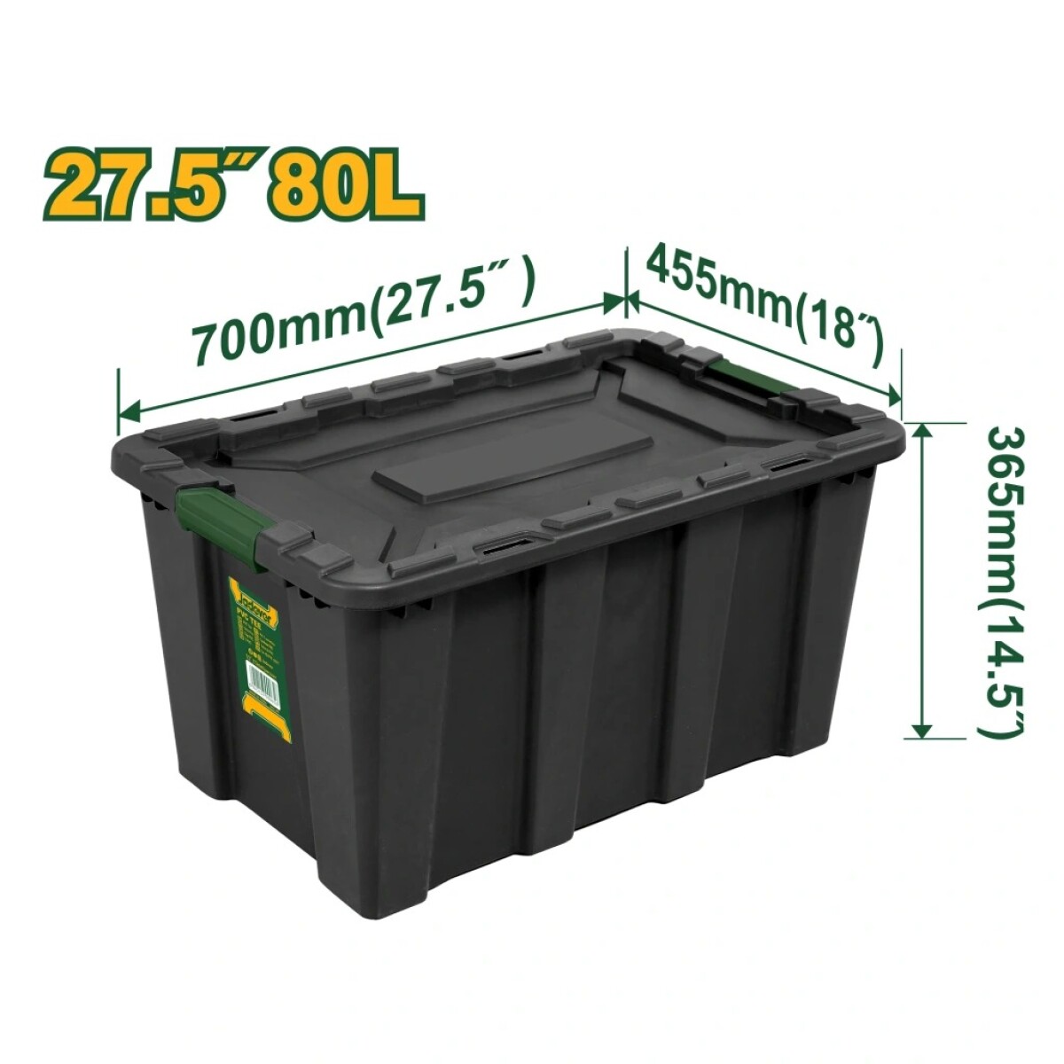 Contenedor Plástico Apilable 80L Negro 