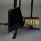 Set de 3 Accesorios para estufa (Pala/Cepillo/Atizador) NEGRO