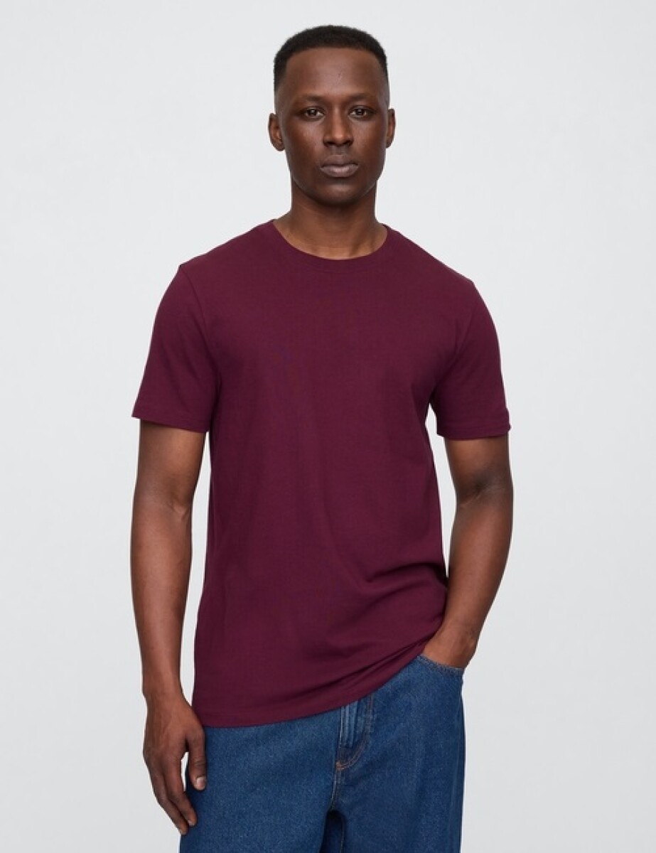 Remera Bàsica Manga Corta Hombre - Tuscan Red 