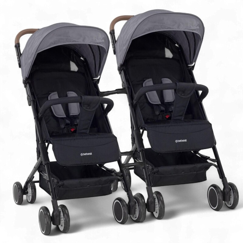 Pack 2 Coches Sprint Gris + Conectores para Mellizos o Hermanos Pack 2 Coches Sprint Gris + Conectores para Mellizos o Hermanos