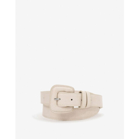 Cinturón Hebilla Cuadrada Blanco crudo