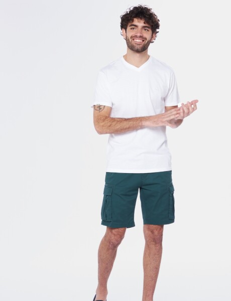 BERMUDA CARGO CON SPANDEX Verde