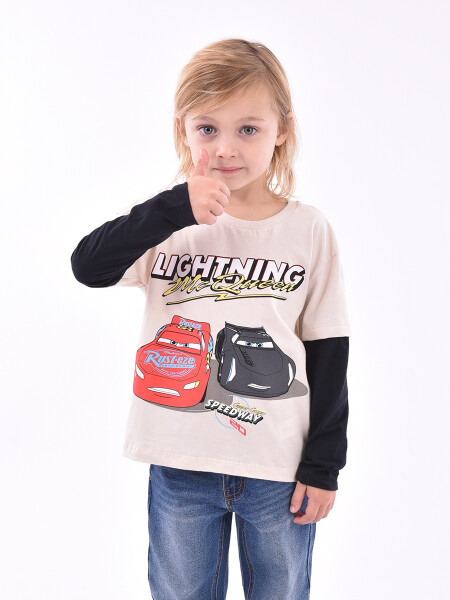 REMERA CARS BEIGE