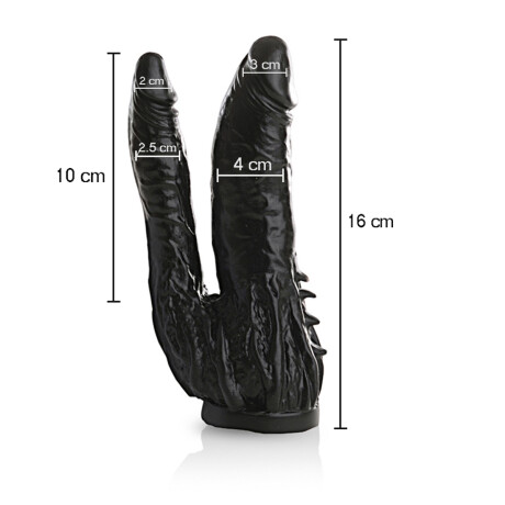 Consolador Doble Placer Macizo Negro