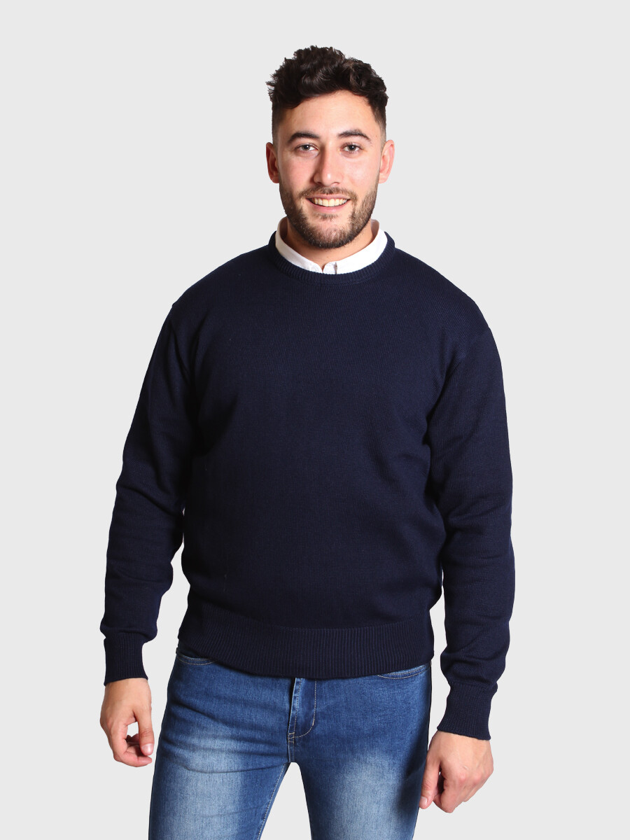 Sweater BPR Cuello Base - Marino Melange 