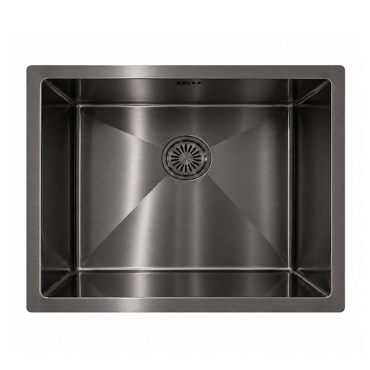 Pileta Simple 45.7X58.4X25.4Cm Ac. Inox Ss304 1.2Mm C/desague Y Valvula Color Gun Metal 