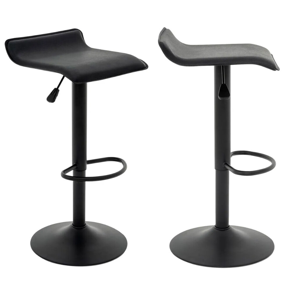 Butaca ecocuero con base negra promo x2 Negro