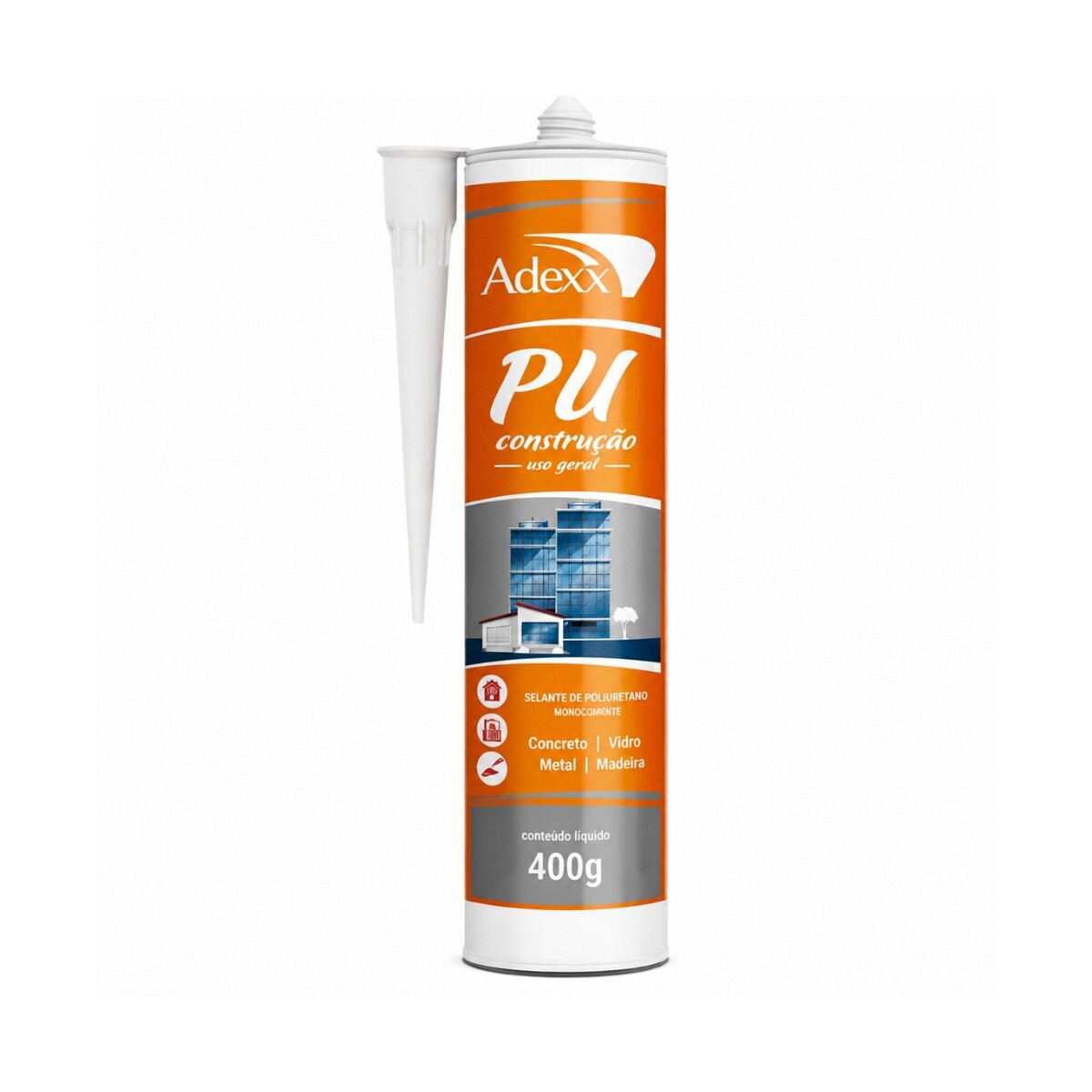 Adhesivo Poliuretano Adexx Gris 400g 