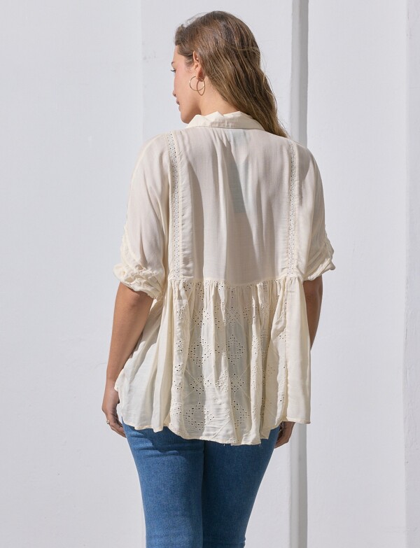 Blusa Broderie BEIGE
