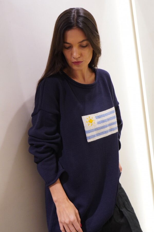 Sweater Flag Uruguay Azul Marino