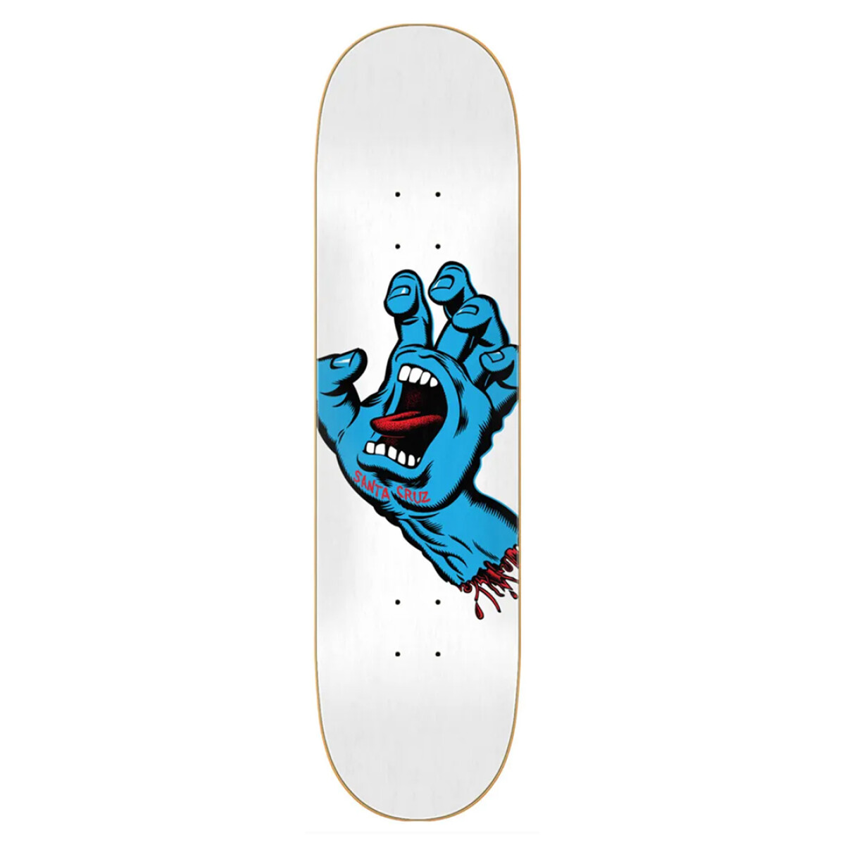 Deck Santa Cruz Screaming Hand 8.37¨ - White (Sólo Tabla · Lija Incluída) 