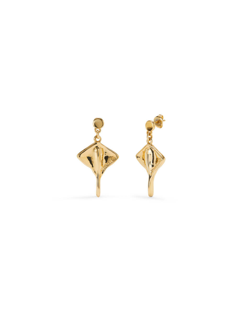 PENDIENTES DE ALEACIÓN DE METALES BAÑADOS EN ORO 18K CON FORMA DE MANTARRAYA - Pendiente 