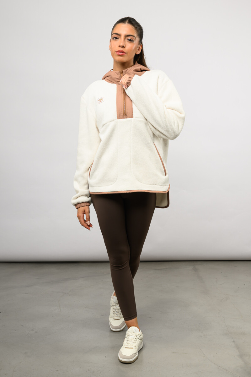 Buzo medio cierre ámbar Blanco