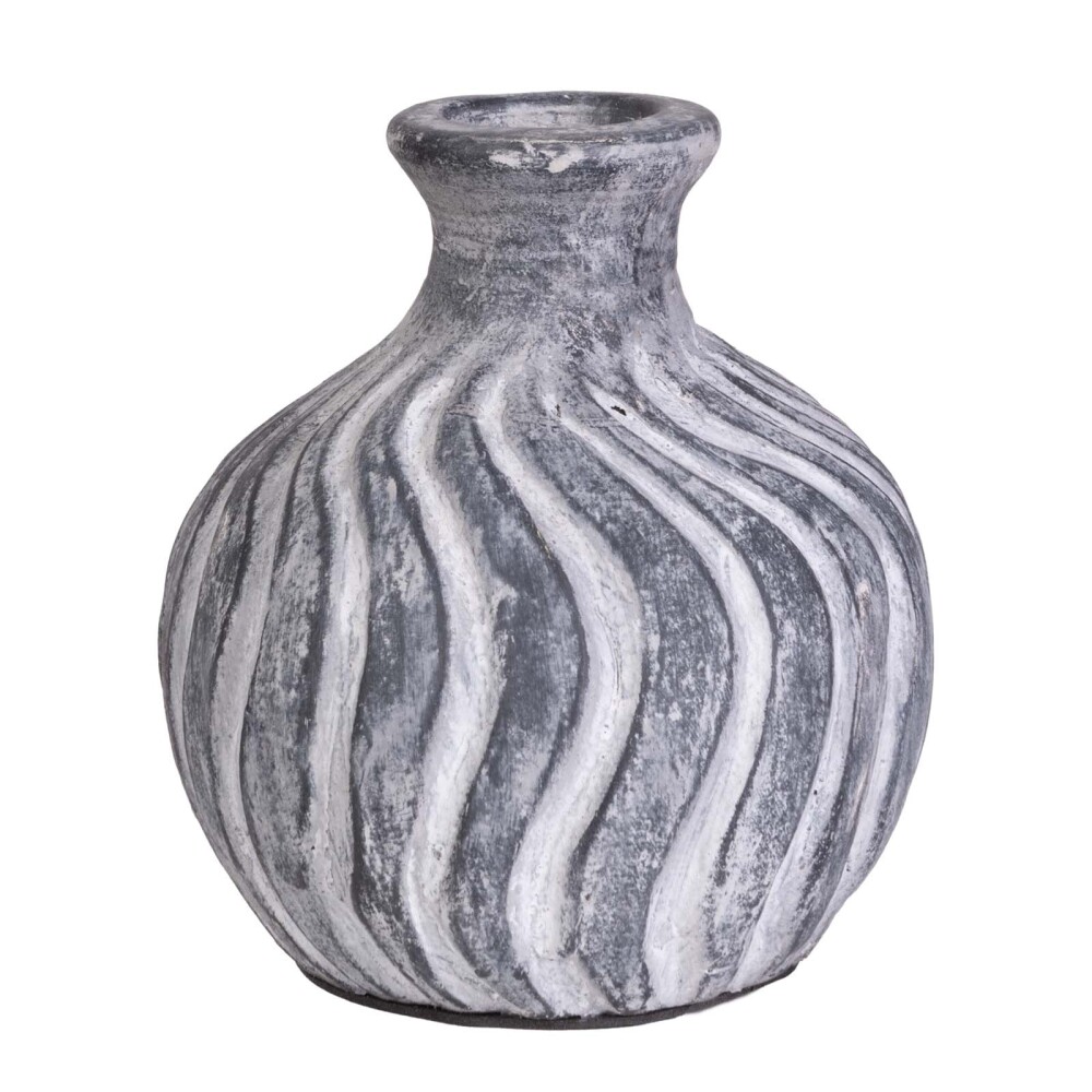 JARRÓN ZAG 33.073.087 CERAMICA BLANCO NEGRO/BLANCO