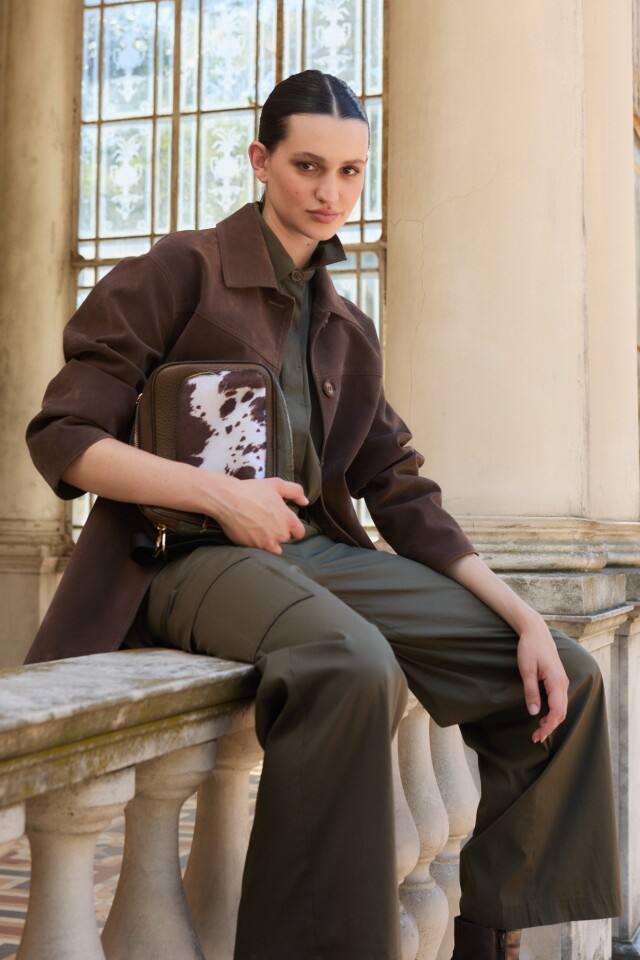 Chaqueta simil gamuza chocolate