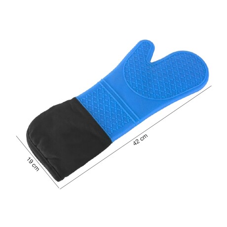 Manopla Larga Guante Silicona Agarre Antideslizante Cocina Azul