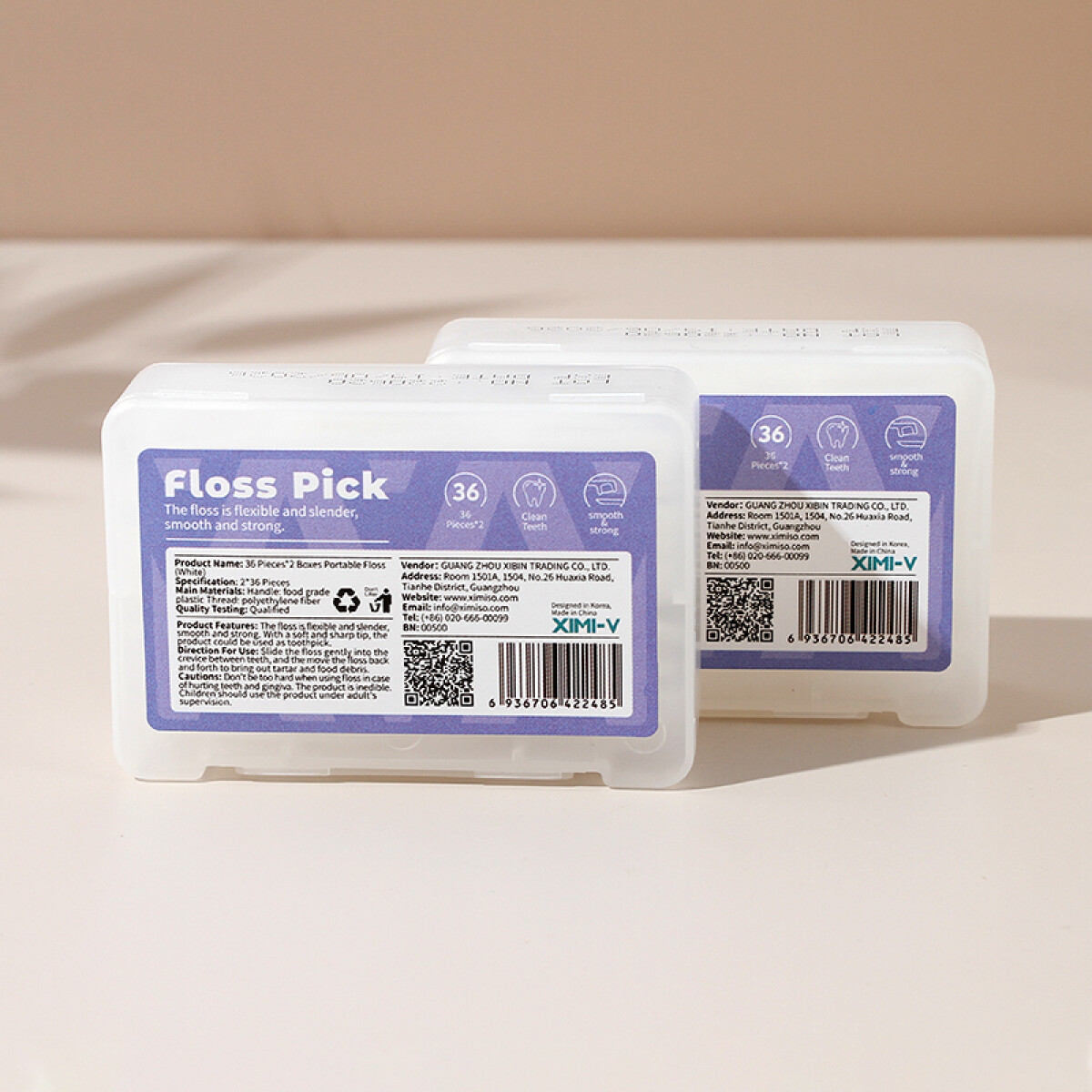 Hilo Dental Con Mango 36 Unidades*2 Cajas - Blanco 