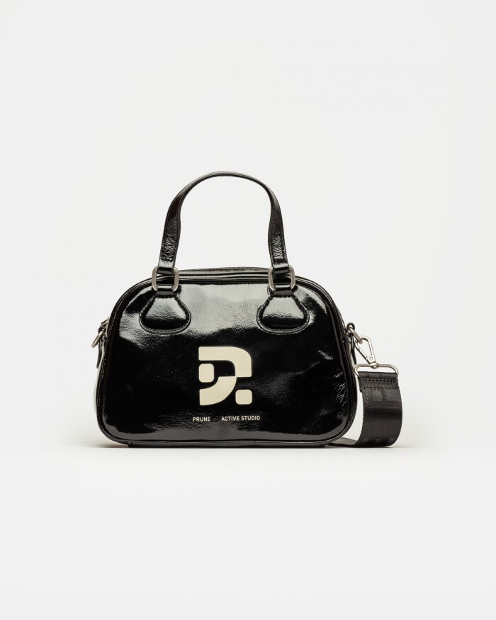 Mini bag Active Studio en efecto charol arrugado Negro