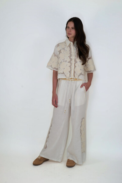 PANT WILD FLOWER Blanco