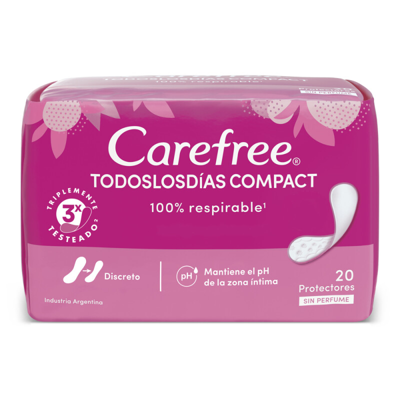 Protectores diarios Carefree Protector Compact 20 Unidades Protectores diarios Carefree Protector Compact 20 Unidades