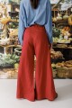 PANTALON WIDE XL LINEN SS26 Cherry