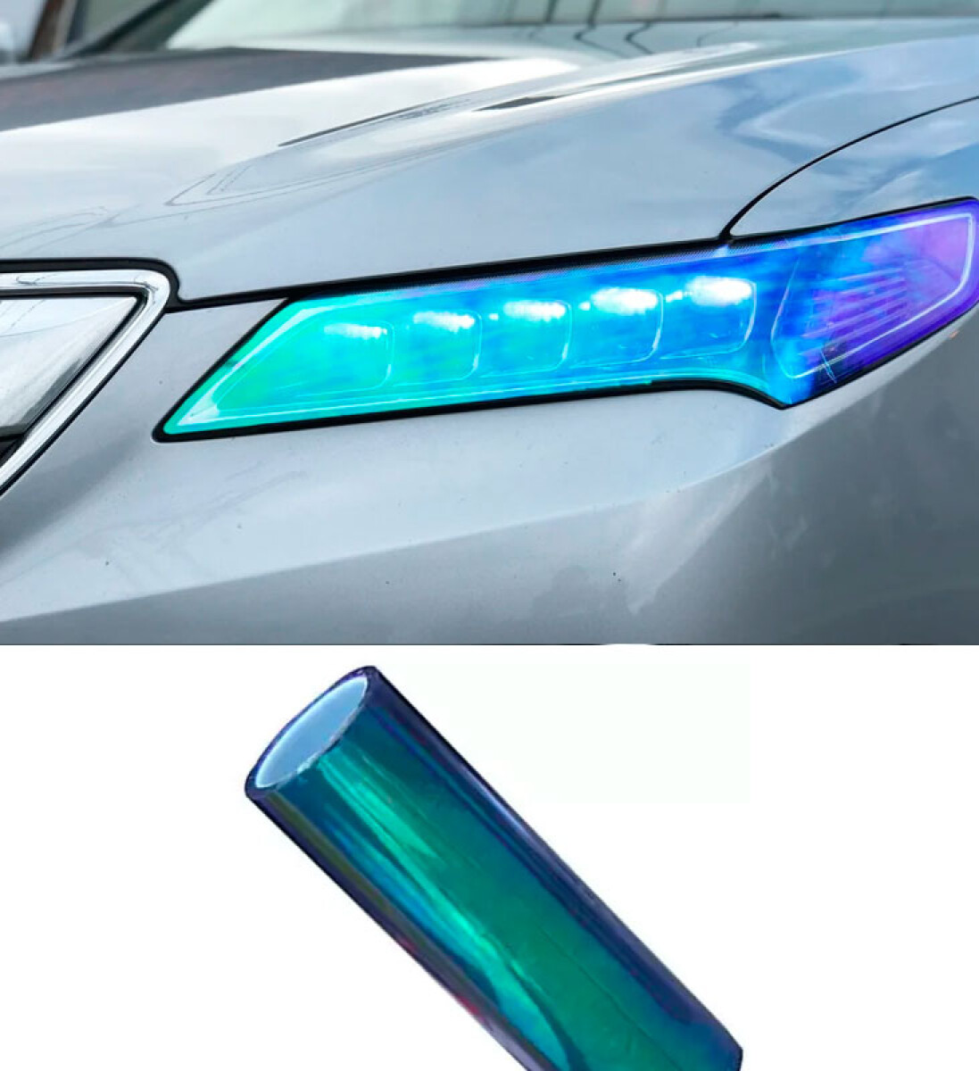 ACCESORIO EXTERIOR - LAMINA FILM 30CM P/FAROS CAMALEON AZUL X METRO - 