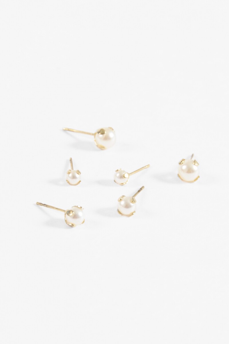 Set de perlas acero dorado