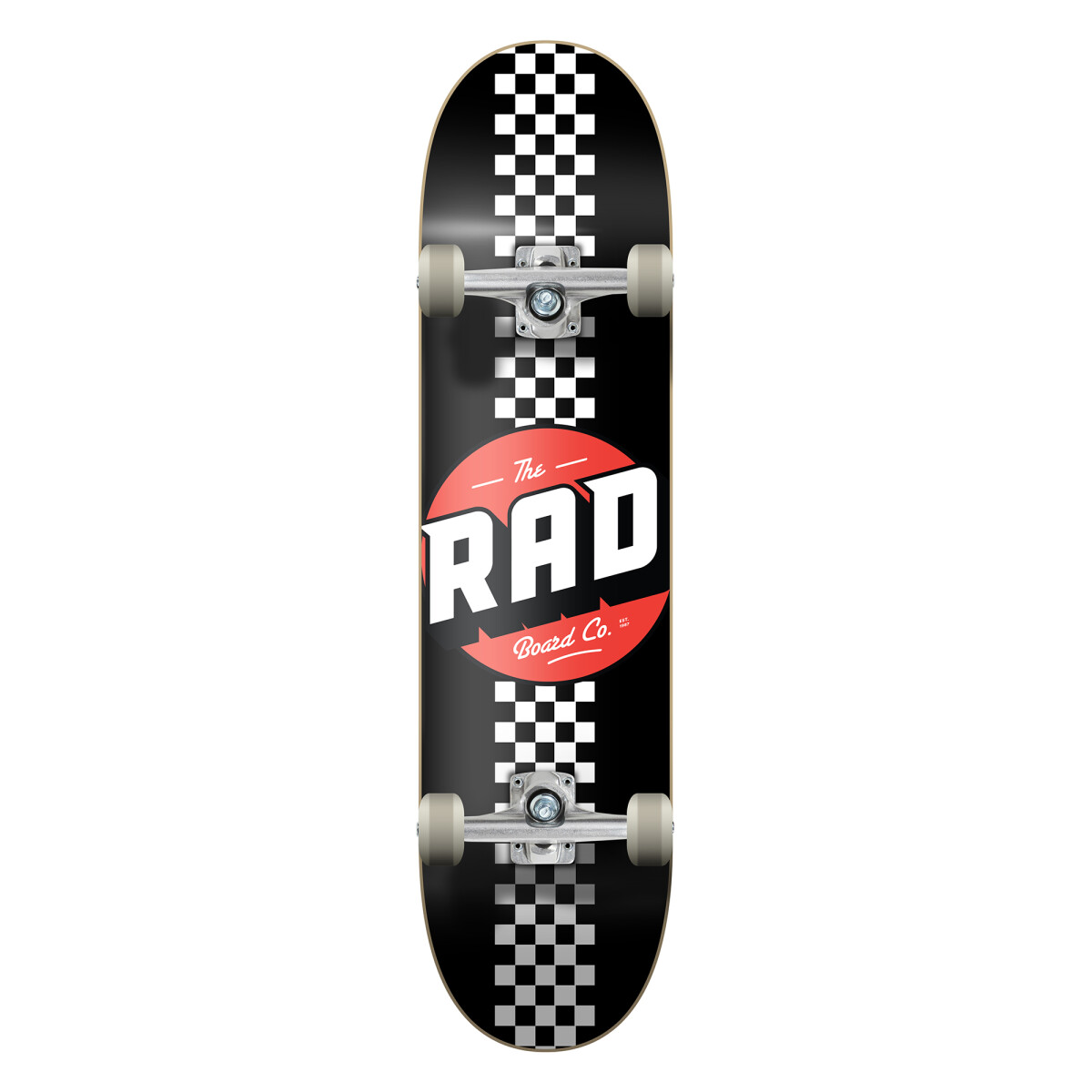 Skate Completo Rad Progressive Checkers 7.5" - Black / White 