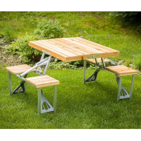 Mesa con Bancos Plegables Simil Madera 001