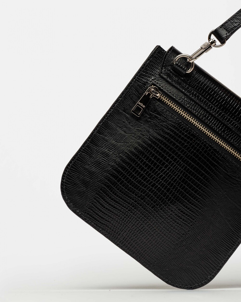 Mini Bag Liana En Cuero Print Lagarto Negro
