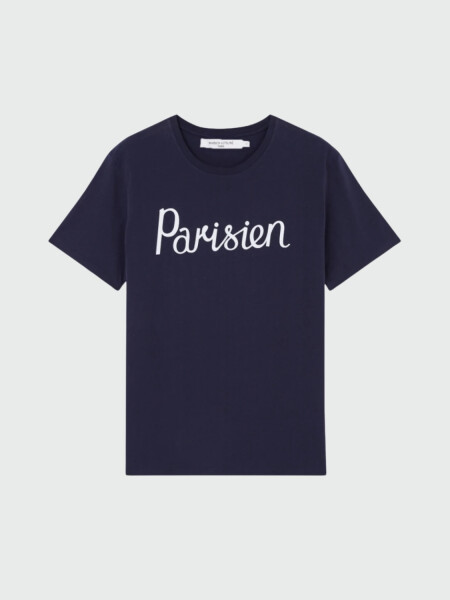 Remera estampada de algodón, Par rec Azul