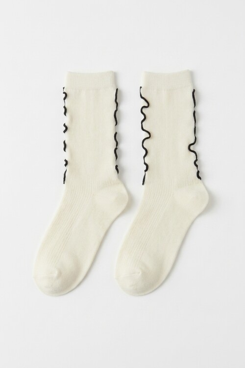 Medias basic costura wavy blanco