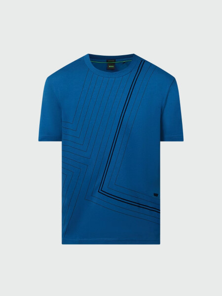 BOSS Camiseta Regular de Algodón con Diseño de Líneas Finas Alta Automática