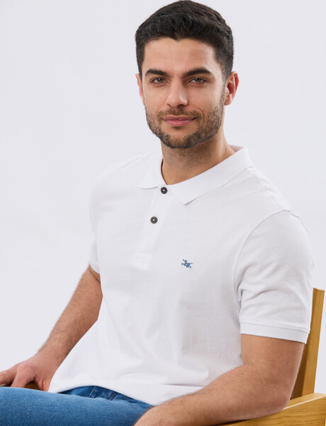 REMERA POLO LISA JERSEY Blanco