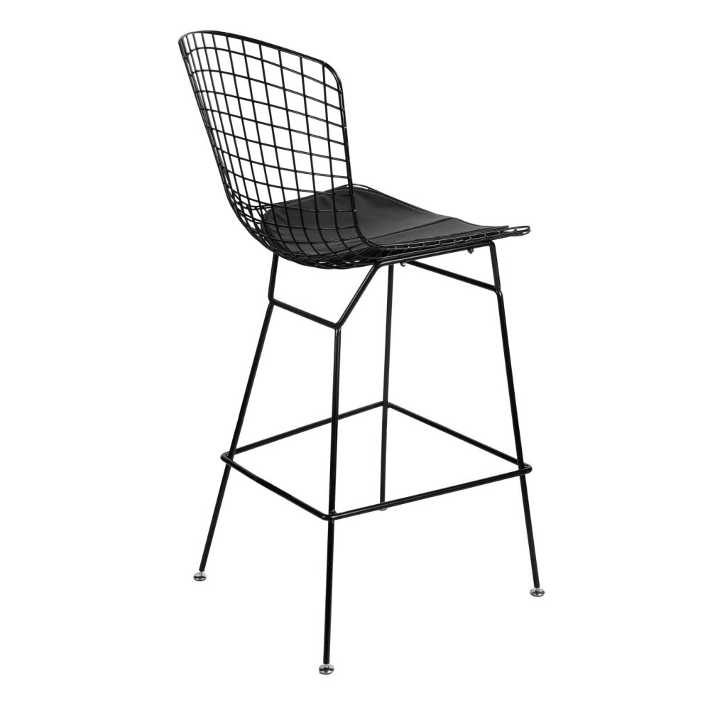 BUTACA TABURETE BAR METAL NEGRO BERTOIA
