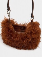 Bolso De Hombro Efecto Pelo naranja