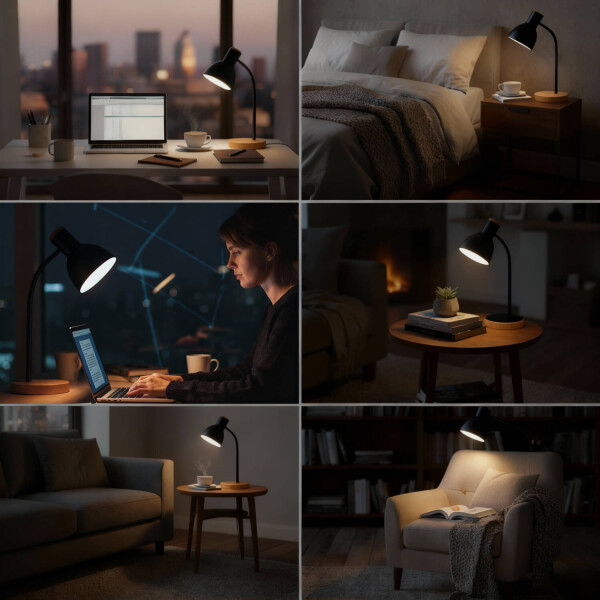 Lampara De Escritorio Velador Portatil Nordica Metal Madera Lectura IMBACK Color Negro Lampara De Escritorio Velador Portatil Nordica Metal Madera Lectura IMBACK Color Negro