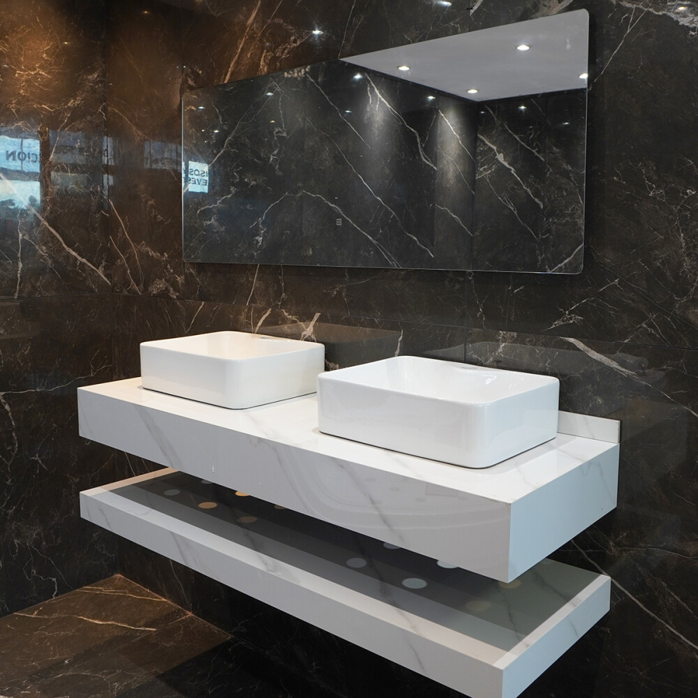 CONJUNTO DE BAÑO HABITARE MODELO NS1026-150DT / MUEBLE + BACHA + ESPEJO CON LUZ Conjunto De Baño Habitare Modelo Ns1026-150dt / Mueble + Bacha + Espejo Con Luz