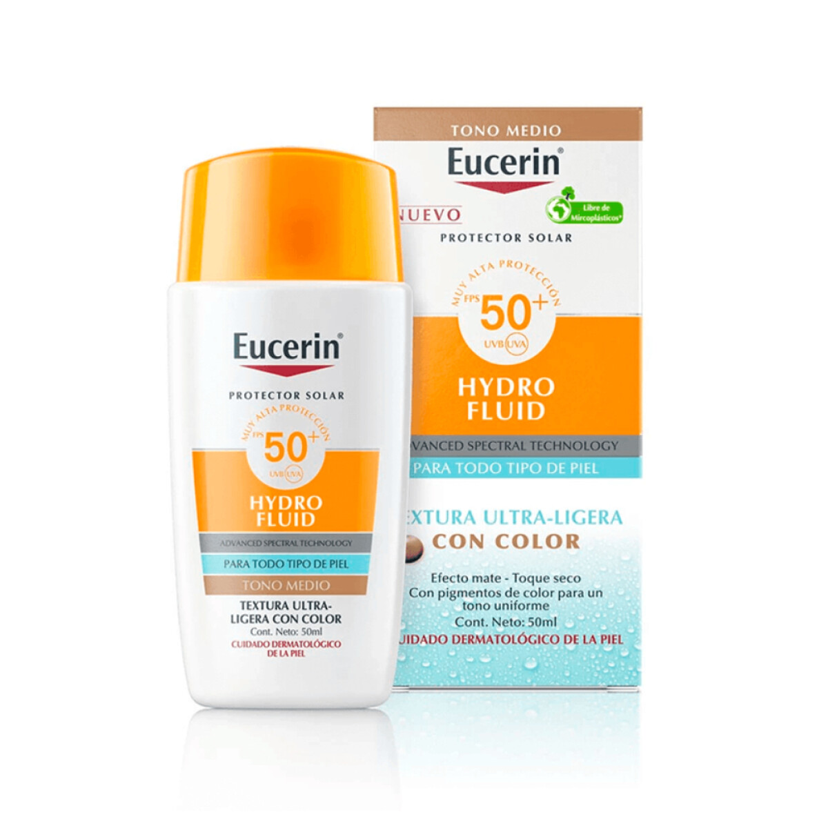 Protector Solar Eucerin Hydrofluid Tono Medio FPS50 50ml 