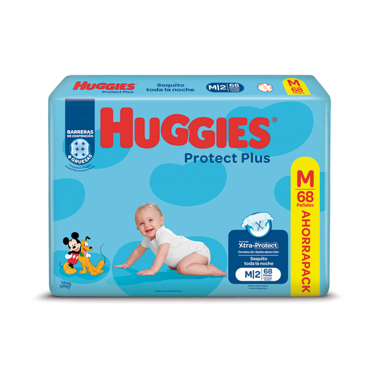 Huggies Pañales Protect Plus Talle M 68 Unidades | Comodidad y Seguridad para Bebés Activos