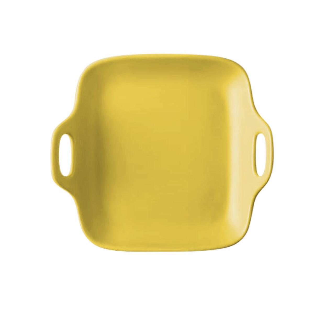 Plato cuad.c/asas cerámica amarillo 